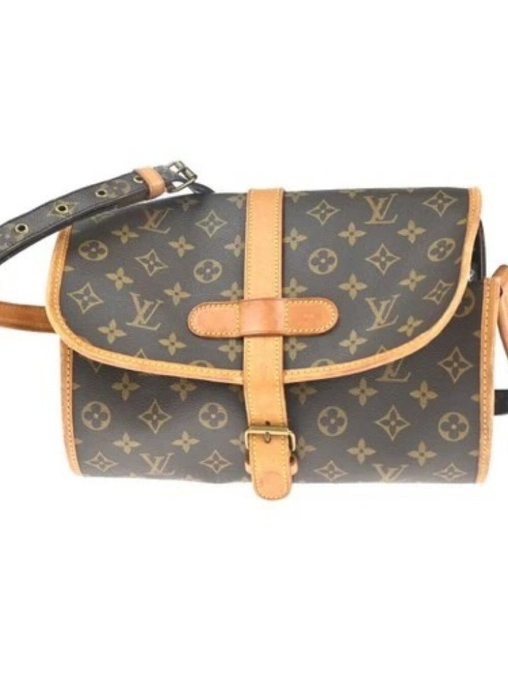 LOUIS VUITTON Logo Marne Shoulder Bag Monogram Leather Brown M51369 85KC615